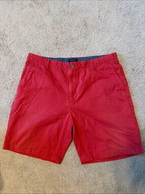 Men’s Nautica Red “The Deck Short” Classic Fit 100% Cotton Size 38W